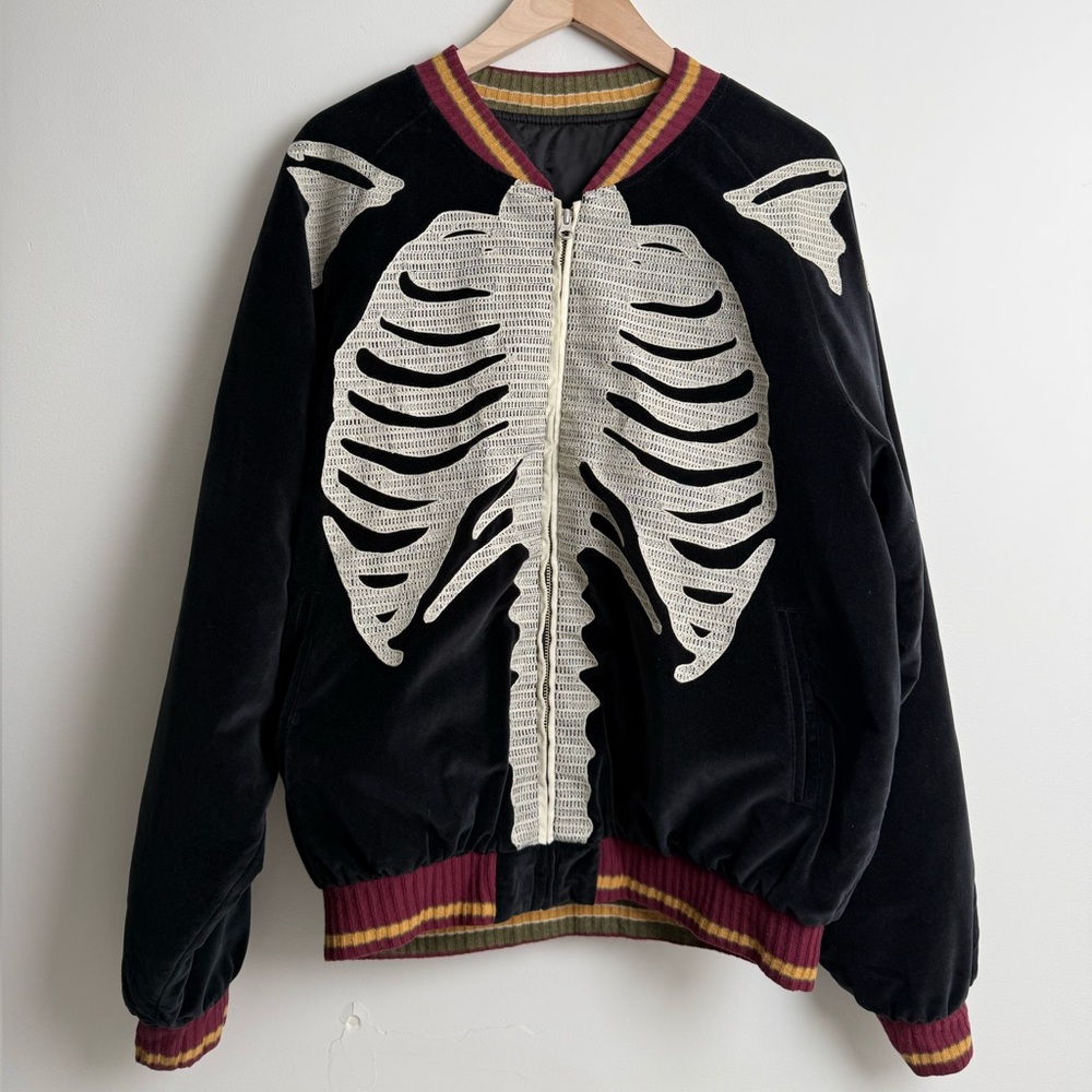 Kapital “Bone” Velvet Sukajan Jacket — Navy — Made in Japan - Picture 2 of 12